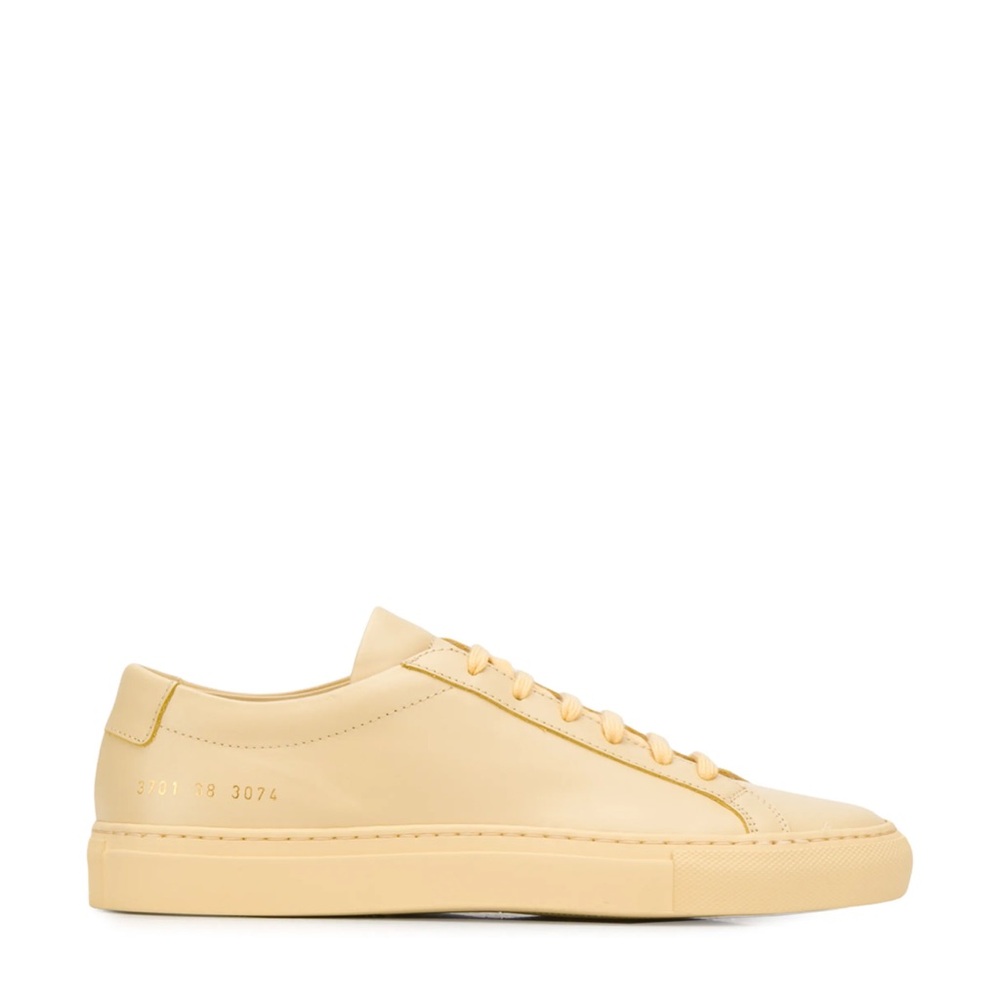 Common Projects woman’s sneakers.
One once